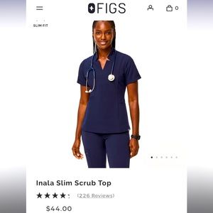 Figs Inala Slim top Navy